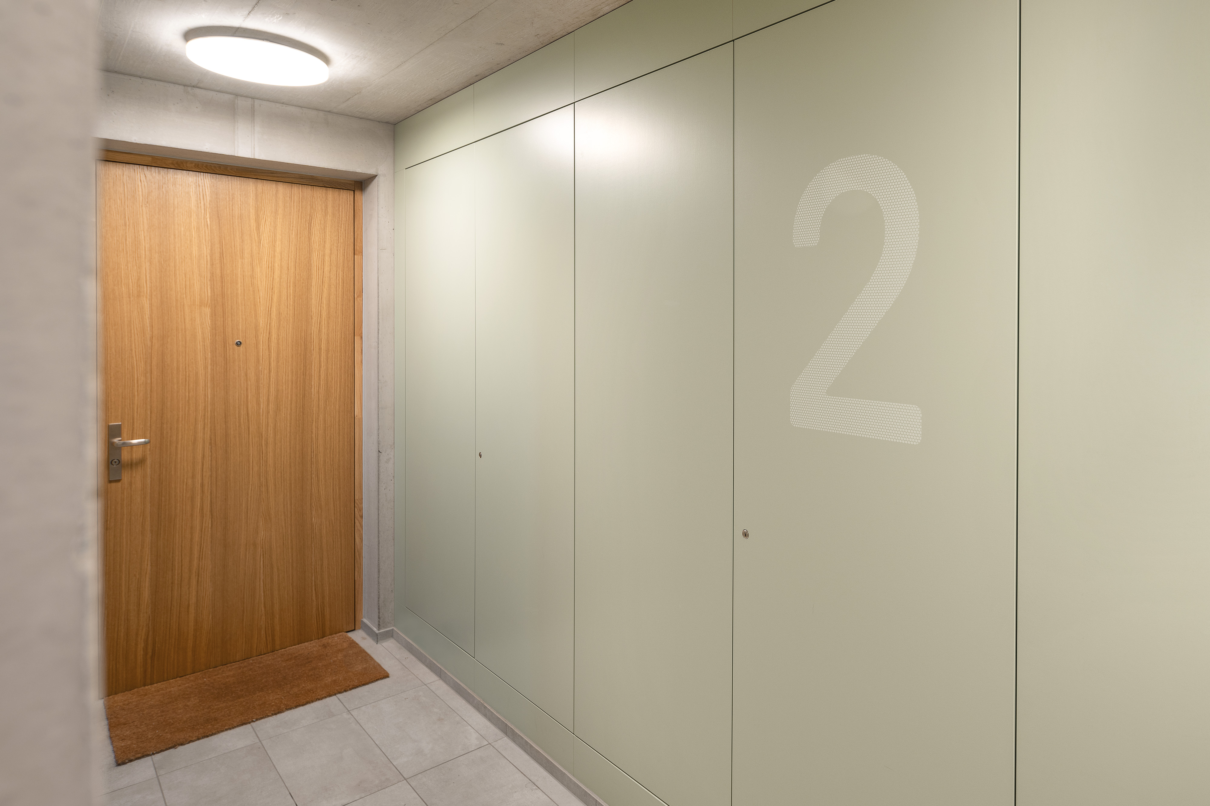 Signaletik Siedlung Bachwiesen Stockwerk-Zahl