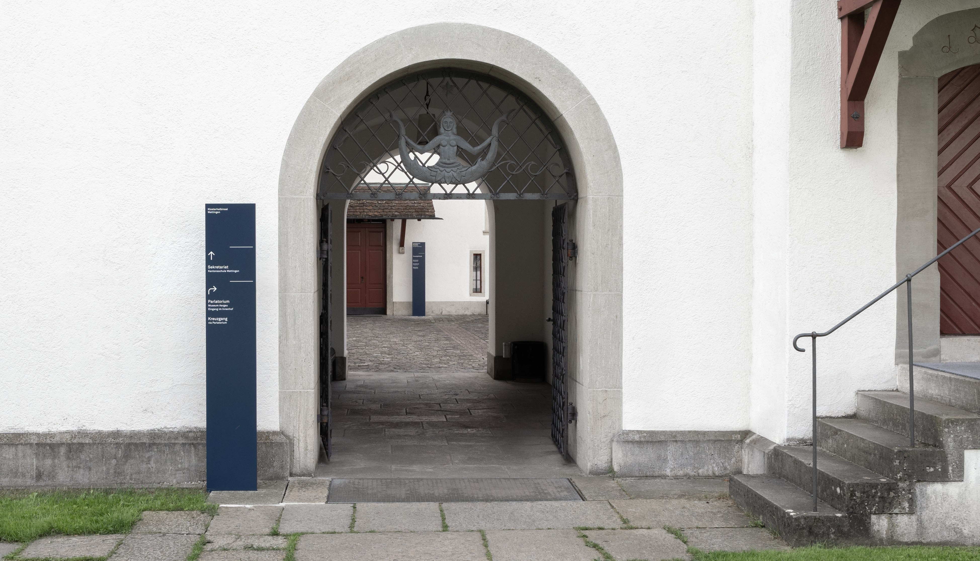 Klosterhalbinsel Wettingen Wegweiser und Situationsplan